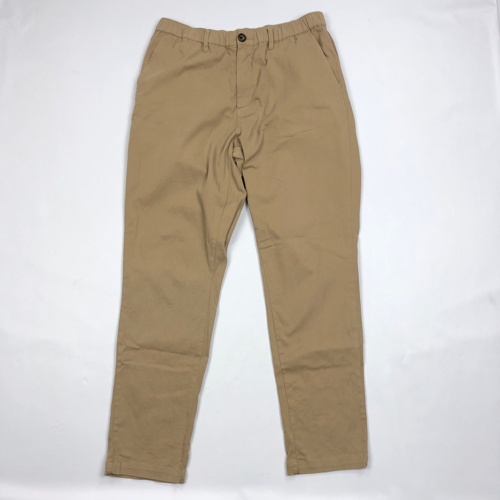 Cove USA Mens 34x30 Tan Elastic Waist Chino Pants Die Empty Twill